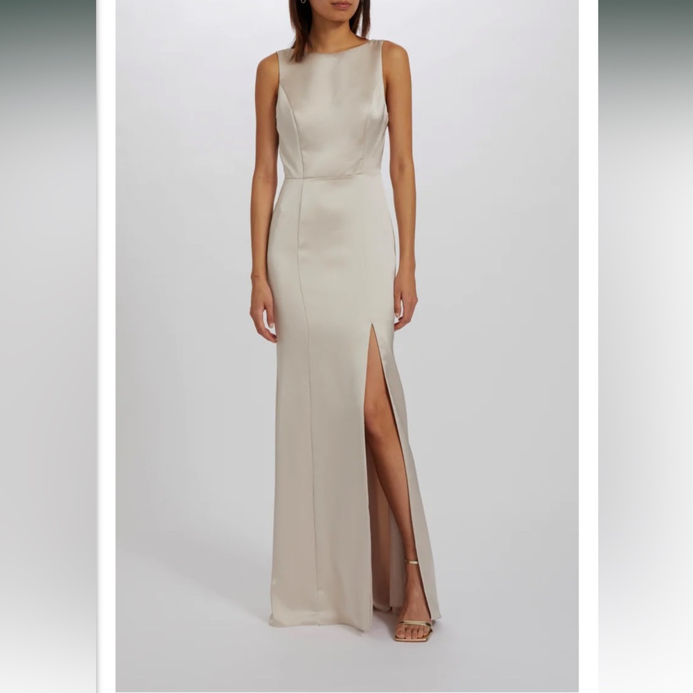 Amsale Leslie open back bridesmaid dress